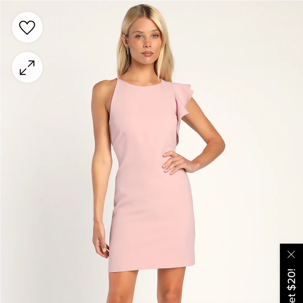 Lulus Dinah Blush Pink One-Shoulder Dress